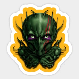 strange alien warrior Sticker